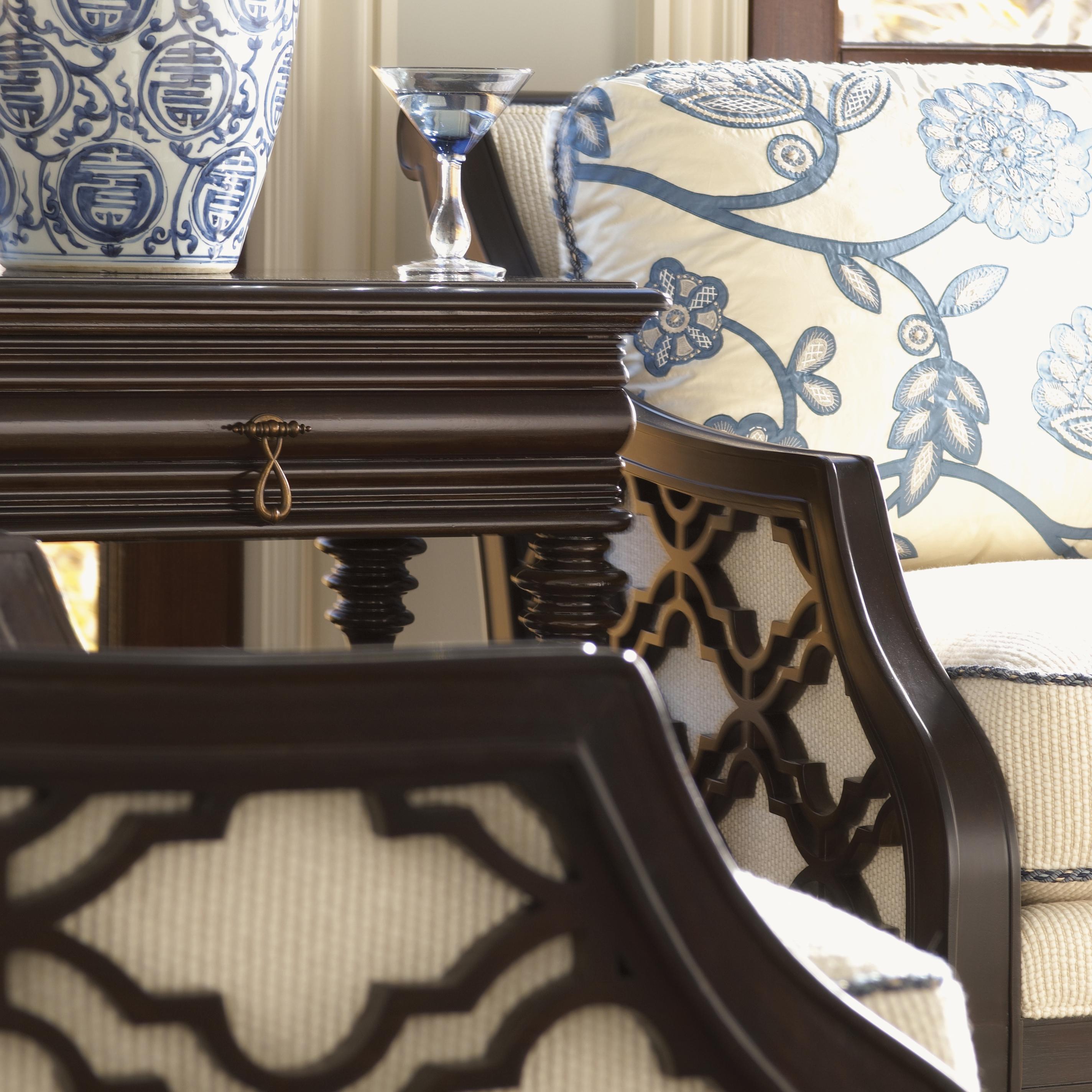 Tommy Bahama Home Royal Kahala 151411 Bay Club Chair with Quatrefoil